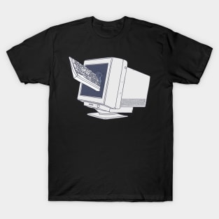 Funny Cubicle - Computer Destruction - Hate Mondays T-Shirt